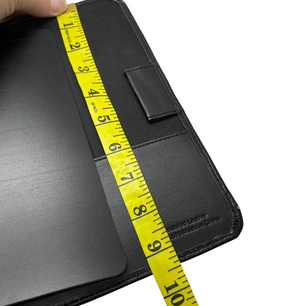 Franklin Covey Black Simulated Leather Planner Binder Classic Size 1